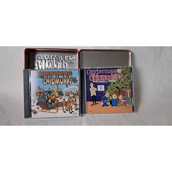 Christmas with the Chipmunks 2 CD Tin Set 2007PreOwned in Good Condition - Picture 3 of 4
